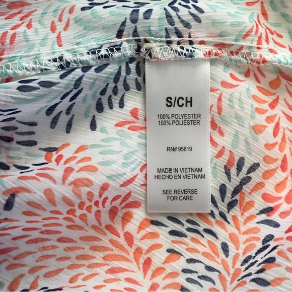 Fever Womens Double Layer Chiffon Print Sleeveless Tunic Top Asymmetric Hem Sz S - Picture 7 of 9